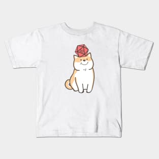 Kawaii Shiba Inu Dog for Dogs Lover Polyhedral D20 Dice Kids T-Shirt